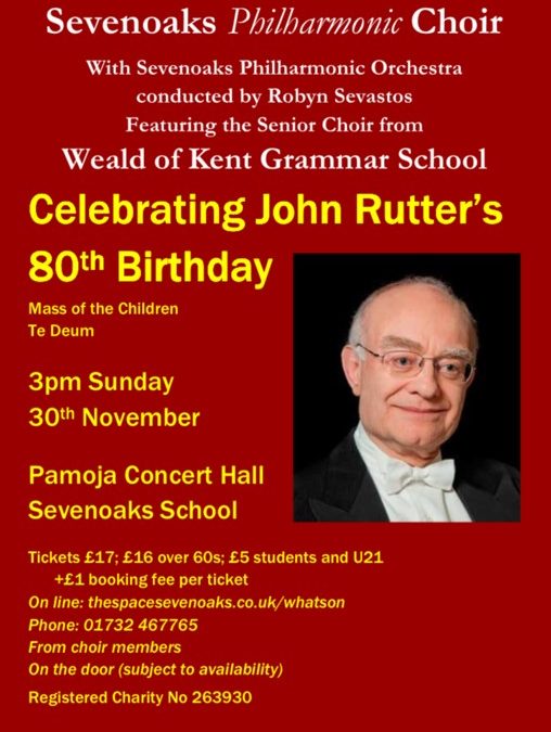 Concert celebrating John Rutter’s 80th birthday